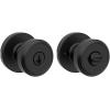 imageKwikset Maven Entry Door Knob with Lock and Key Secure Keyed Handle Exterior Front Entrance and Bedroom Matte Black Pick Resistant SmartKey Rekey Security and MicrobanMatte Black