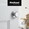 imageKwikset Maven Entry Door Knob with Lock and Key Secure Keyed Handle Exterior Front Entrance and Bedroom Matte Black Pick Resistant SmartKey Rekey Security and MicrobanPolished Chrome