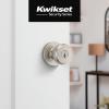 imageKwikset Maven Entry Door Knob with Lock and Key Secure Keyed Handle Exterior Front Entrance and Bedroom Matte Black Pick Resistant SmartKey Rekey Security and MicrobanSatin Nickel