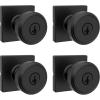 imageKwikset Maven Interior Passage Door Knob Square Handle for Closet and Hallway Doors NonLocking Doorknob in Matte Black with Microban ProtectionMatte Black