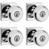 imageKwikset Maven Interior Passage Door Knob Square Handle for Closet and Hallway Doors NonLocking Doorknob in Matte Black with Microban ProtectionPolished Chrome