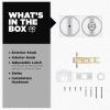 imageKwikset Maven Interior Privacy Door Knob with Lock Round Door Handle for Bathroom and Bedroom Polished Chrome Keyless Turn Lock Doorknob with Microban ProtectionPolished Chrome