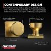 imageKwikset Pismo Interior Passage Door Knob Handle for Closet and Hallway Doors NonLocking Doorknob Satin Brass Square Microban ProtectionSatin Brass