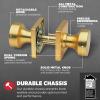 imageKwikset Pismo Interior Passage Door Knob Handle for Closet and Hallway Doors NonLocking Doorknob Satin Brass Square Microban ProtectionSatin Brass