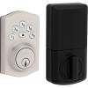 imageKwikset Powerbolt 240 5Button Keypad Satin Nickel Contemporary Electronic Deadbolt Door Lock Featuring Convenient Keyless Entry Customizable User Codes and Auto LockingSatin Nickel