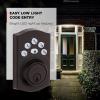 imageKwikset Powerbolt 240 5Button Keypad Satin Nickel Contemporary Electronic Deadbolt Door Lock Featuring Convenient Keyless Entry Customizable User Codes and Auto LockingVenetian Bronze