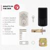 imageKwikset Powerbolt 240 5Button Keypad Satin Nickel Contemporary Electronic Deadbolt Door Lock Featuring Convenient Keyless Entry Customizable User Codes and Auto LockingSatin Nickel