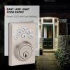 imageKwikset Powerbolt 240 5Button Keypad Satin Nickel Contemporary Electronic Deadbolt Door Lock Featuring Convenient Keyless Entry Customizable User Codes and Auto LockingSatin Nickel