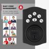 imageKwikset Powerbolt 240 5Button Keypad Satin Nickel Contemporary Electronic Deadbolt Door Lock Featuring Convenient Keyless Entry Customizable User Codes and Auto LockingMatte Black