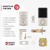 imageKwikset Powerbolt 250 10Button Keypad Satin Nickel Transitional Electronic Deadbolt Door Lock Featuring Convenient Keyless Entry Customizable User Codes Auto LockingSatin Nickel