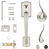 imageKwikset Prescott Front Door Handle No Lock Entry Handleset Exterior with Interior Reversible Handed Lever NonLocking Venetian Bronze Deadbolt Not Included with Microban ProtectionSatin Nickel