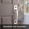 imageKwikset Prescott Front Door Handle No Lock Entry Handleset Exterior with Interior Reversible Handed Lever NonLocking Venetian Bronze Deadbolt Not Included with Microban ProtectionSatin Nickel