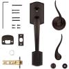imageKwikset Prescott Front Door Handle No Lock Entry Handleset Exterior with Interior Reversible Handed Lever NonLocking Venetian Bronze Deadbolt Not Included with Microban ProtectionVenetian Bronze