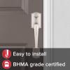 imageKwikset Prescott Front Door Handle No Lock Entry Handleset Exterior with Interior Reversible Handed Lever NonLocking Venetian Bronze Deadbolt Not Included with Microban ProtectionSatin Nickel