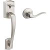 imageKwikset Prescott Front Door Handle No Lock Entry Handleset Exterior with Interior Reversible Handed Lever NonLocking Venetian Bronze Deadbolt Not Included with Microban ProtectionSatin Nickel