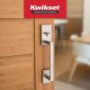 imageKwikset San Clemente Front Door Handle No Lock Entry Handleset Exterior with Interior Reversible Handed Lever NonLocking Satin Nickel Deadbolt Not Included with Microban Protection