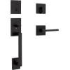 imageKwikset San Clemente Front Door Lock Handle and Deadbolt Set Entry Handleset Exterior with Interior Reversible Lever Matte Black Pick Resistant SmartKey Rekey Deadbolt SecurityMatte Black