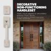 imageKwikset San Clemente Front Door Lock Handle and Deadbolt Set Entry Handleset Exterior with Interior Reversible Lever Matte Black Pick Resistant SmartKey Rekey Deadbolt SecuritySatin Nickel