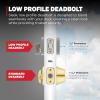 imageKwikset San Clemente Front Door Lock Handle and Deadbolt Set Entry Handleset Exterior with Interior Reversible Lever Matte Black Pick Resistant SmartKey Rekey Deadbolt SecuritySatin Nickel