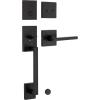 imageKwikset San Clemente Front Door Lock Handle and Deadbolt Set Entry Handleset Exterior with Interior Reversible Lever Matte Black Pick Resistant SmartKey Rekey Deadbolt SecurityMatte Black