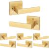 imageKwikset Singapore Interior Privacy Door Handle with Lock Door Lever for Bathroom and Bedroom Matte Black Reversible Keyless Turn Lock with Microban Protection Pack of 4Satin Brass
