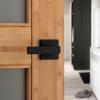 imageKwikset Singapore Interior Privacy Door Handle with Lock Door Lever for Bathroom and Bedroom Matte Black Reversible Keyless Turn Lock with Microban Protection Pack of 4Matte Black