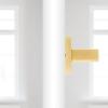imageKwikset Singapore Interior Privacy Door Handle with Lock Door Lever for Bathroom and Bedroom Matte Black Reversible Keyless Turn Lock with Microban Protection Pack of 4Satin Brass