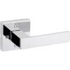 imageKwikset Singapore Interior Privacy Door Handle with Lock Door Lever for Bathroom and Bedroom Matte Black Reversible Keyless Turn Lock with Microban Protection Pack of 4Polished Chrome