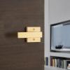 imageKwikset Singapore Interior Privacy Door Handle with Lock Door Lever for Bathroom and Bedroom Matte Black Reversible Keyless Turn Lock with Microban Protection Pack of 4Satin Brass