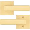 imageKwikset Singapore Interior Privacy Door Handle with Lock Door Lever for Bathroom and Bedroom Matte Black Reversible Keyless Turn Lock with Microban Protection Pack of 4Satin Brass