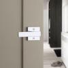 imageKwikset Singapore Interior Privacy Door Handle with Lock Door Lever for Bathroom and Bedroom Matte Black Reversible Keyless Turn Lock with Microban Protection Pack of 4Polished Chrome