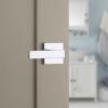 imageKwikset Singapore Interior Privacy Door Handle with Lock Door Lever for Bathroom and Bedroom Matte Black Reversible Keyless Turn Lock with Microban Protection Pack of 4Polished Chrome