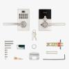 imageKwikset SmartCode 917 Keypad Keyless Entry Contemporary Residential Electronic Lever Lock Deadbolt Alternative with Halifax Door Lever and SmartKey Security Satin NickelSatin Nickel