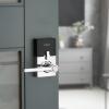 imageKwikset SmartCode 917 Keypad Keyless Entry Residential Electronic Lever Lock Deadbolt Alternative with Halifax Door Handle SmartKey Security Matte Black ContemporaryPolished Chrome