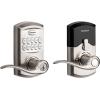 imageKwikset SmartCode 917 Keypad Keyless Entry Residential Electronic Lever Lock Deadbolt Alternative with Halifax Door Handle SmartKey Security Matte Black ContemporarySatin Nickel