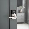 imageKwikset SmartCode 917 Keypad Keyless Entry Residential Electronic Lever Lock Deadbolt Alternative with Halifax Door Handle SmartKey Security Matte Black ContemporarySatin Nickel