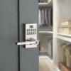 imageKwikset SmartCode 917 Keypad Keyless Entry Traditional Residential Electronic Lever Deadbolt Alternative with Tustin Door Handle and SmartKey Security Satin NickelSatin Nickel