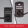 imageKwikset SmartCode 917 Keypad Keyless Entry Traditional Residential Electronic Lever Deadbolt Alternative with Tustin Door Handle and SmartKey Security Satin NickelMatte Black