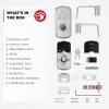 imageKwikset SmartCode 955 Pembroke Light Commercial 10Button Keypad Electronic Lever Featuring Convenient Keyless Entry 3Year Battery Life and High Traffic Durability Venetian BronzeSatin Chrome