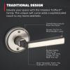 imageKwikset Trafford Interior Passage Door Handle Lever for Closet and Hallway Doors Reversible NonLocking Handle Lever Matte Black with Microban ProtectionSatin Nickel