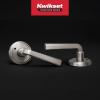 imageKwikset Trafford Interior Passage Door Handle Lever for Closet and Hallway Doors Reversible NonLocking Handle Lever Matte Black with Microban ProtectionSatin Nickel