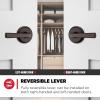 imageKwikset Trafford Interior Passage Door Handle Lever for Closet and Hallway Doors Reversible NonLocking Handle Lever Matte Black with Microban ProtectionVenetian Bronze