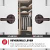 imageKwikset Trafford Interior Passage Door Handle Lever for Closet and Hallway Doors Reversible NonLocking Handle Lever Matte Black with Microban ProtectionVenetian Bronze
