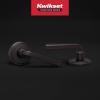 imageKwikset Trafford Interior Passage Door Handle Lever for Closet and Hallway Doors Reversible NonLocking Handle Lever Matte Black with Microban ProtectionVenetian Bronze