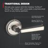 imageKwikset Trafford Interior Passage Door Handle Lever for Closet and Hallway Doors Reversible NonLocking Handle Lever Matte Black with Microban ProtectionSatin Nickel