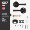 imageKwikset Trafford Interior Passage Door Handle Lever for Closet and Hallway Doors Reversible NonLocking Handle Lever Matte Black with Microban ProtectionVenetian Bronze