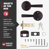 imageKwikset Trafford Interior Passage Door Handle Lever for Closet and Hallway Doors Reversible NonLocking Handle Lever Matte Black with Microban ProtectionVenetian Bronze