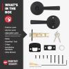imageKwikset Trafford Interior Passage Door Handle Lever for Closet and Hallway Doors Reversible NonLocking Handle Lever Matte Black with Microban ProtectionMatte Black