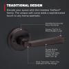 imageKwikset Trafford Interior Passage Door Handle Lever for Closet and Hallway Doors Reversible NonLocking Handle Lever Matte Black with Microban ProtectionVenetian Bronze