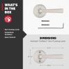 imageKwikset Trafford Interior Passage Door Handle Lever for Closet and Hallway Doors Reversible NonLocking Handle Lever Matte Black with Microban ProtectionSatin Nickel